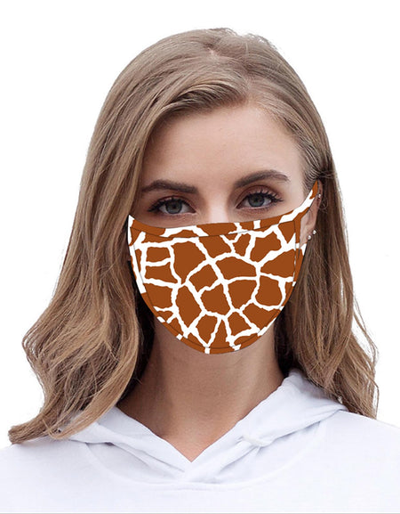 FCM-069 American Bling Safari Collection Print Fabric Face Mask Double Layer-1Pcs