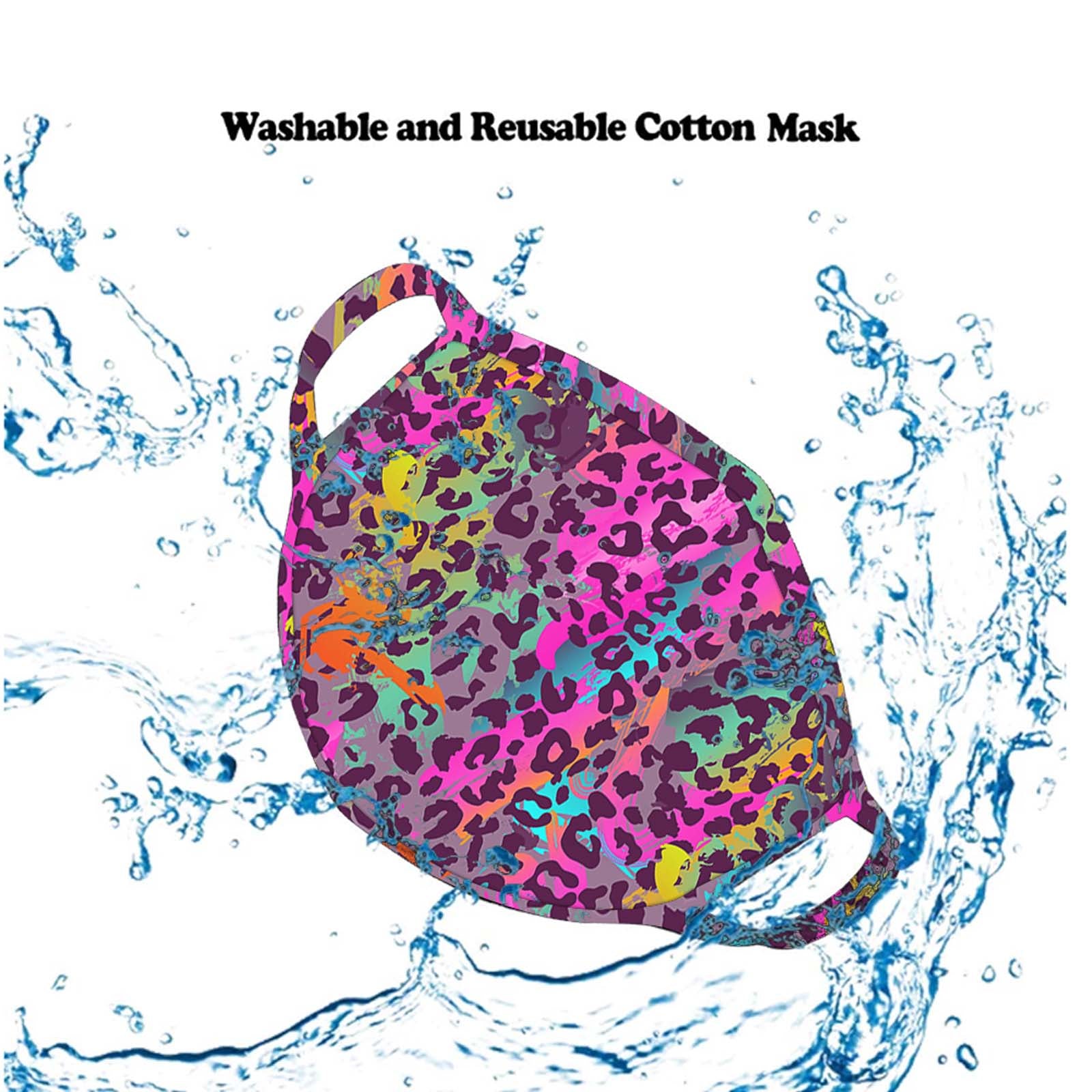 FCM-070  American Bling  Multi Color Leopard Print Cloth face Mask 1Pcs