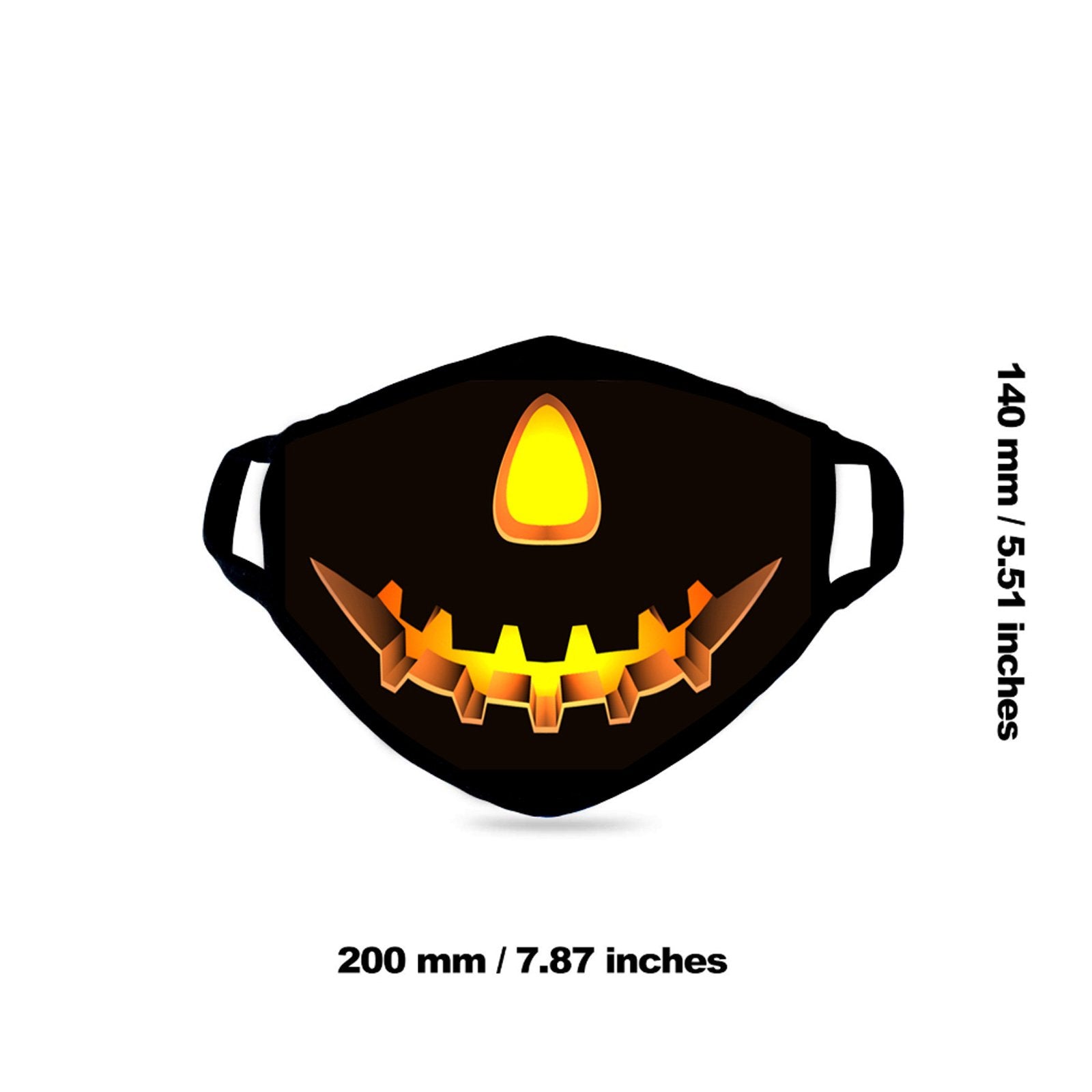 SFCM-071 Halloween Pumpkin Print Fabric Face Mask Double Layer 1PCS