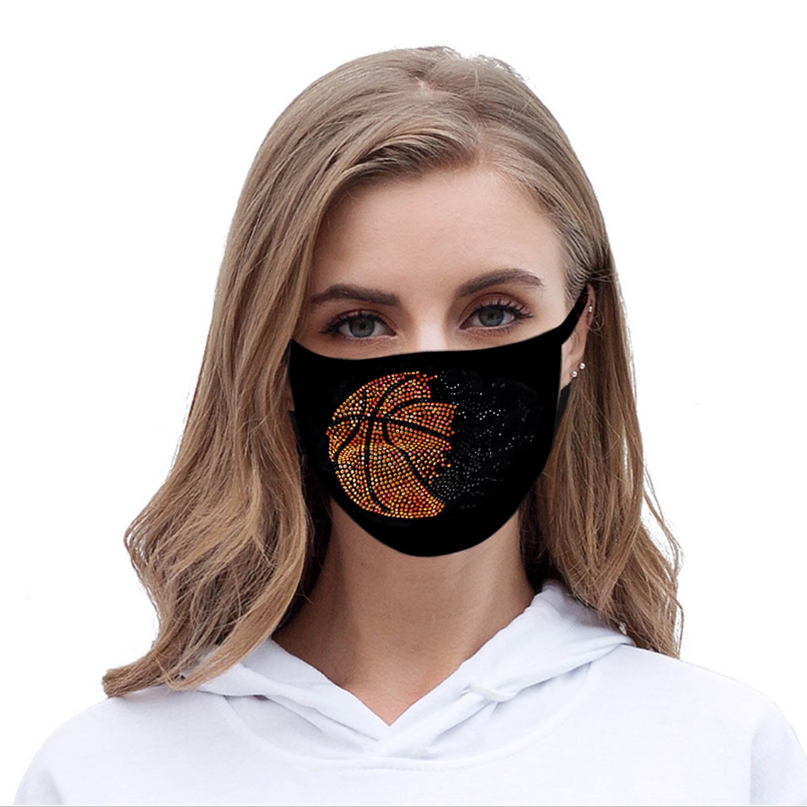 FCM-B102  American Bling Basketball Bling Fabric Mask Double Layer 1Pcs Set