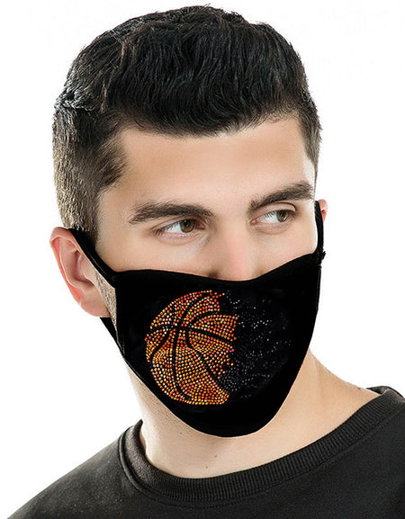 FCM-B102  American Bling Basketball Bling Fabric Mask Double Layer 1Pcs Set
