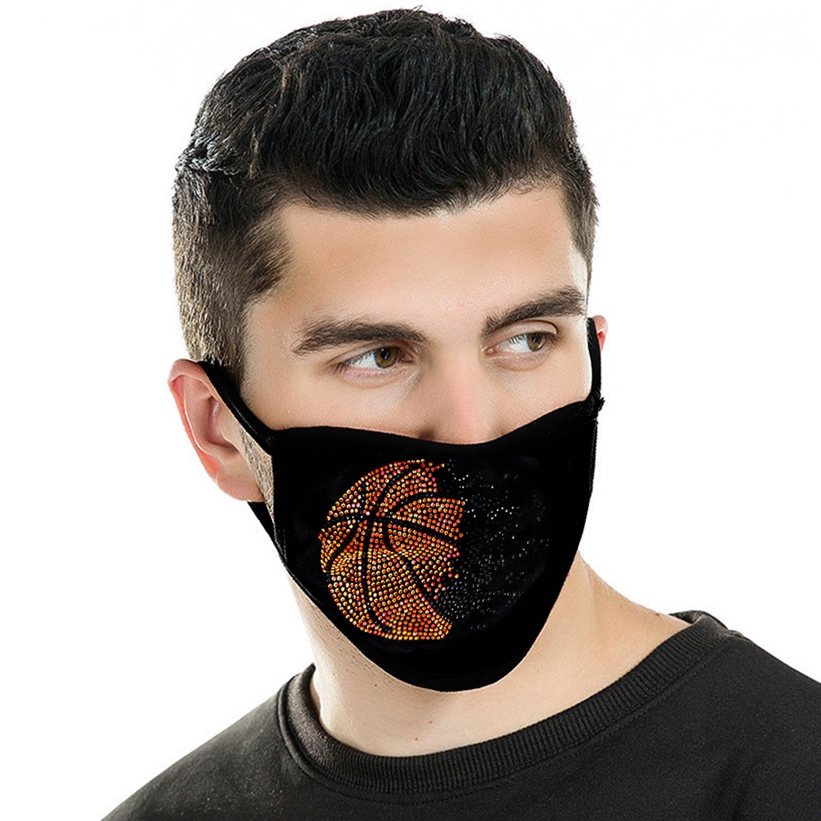 FCM-B102  American Bling Basketball Bling Fabric Mask Double Layer 1Pcs Set