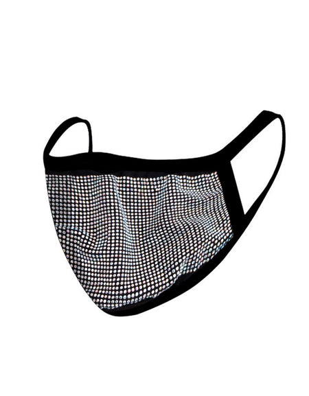 FCM-B103  American Bling White Bling Bling Fabric Mask Double Layer 1Pcs Set