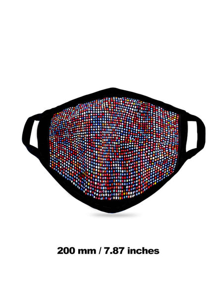 FCM-B104  American Bling Multi Color Bling Bling Fabric Mask Double Layer 1Pcs Set