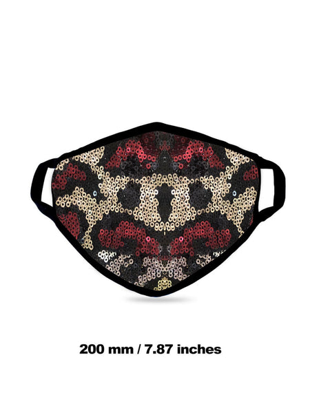 FCM-B106  American Bling Sequin Bling Pattern Print Fabric Mask Double Layer 1Pcs Set