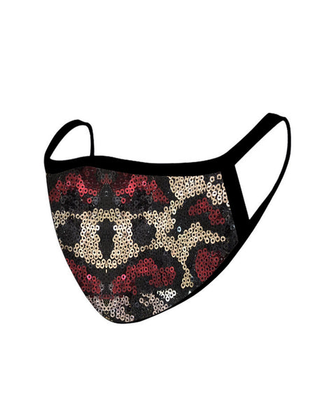 FCM-B106  American Bling Sequin Bling Pattern Print Fabric Mask Double Layer 1Pcs Set