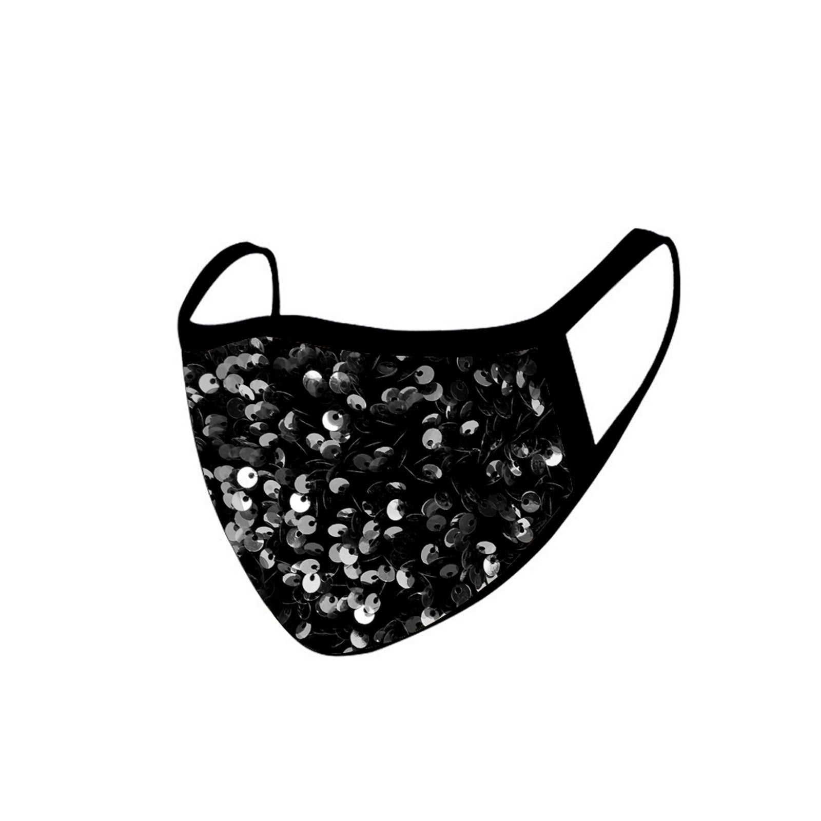 FCM-B108  American Bling Sequins Bling Pattern Print Fabric Mask Double Layer 1Pcs Set