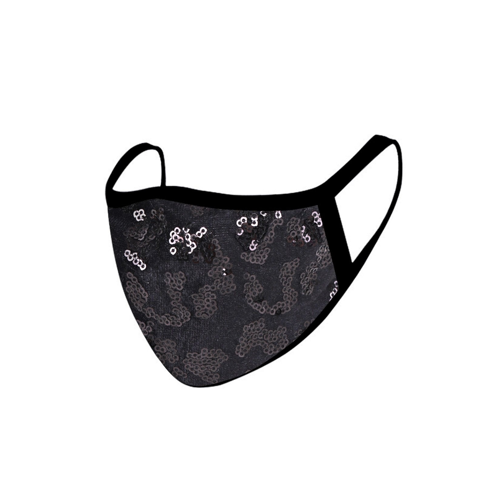 FCM-B109  American Bling Sequins Bling Fabric Mask Double Layer 1Pcs Set