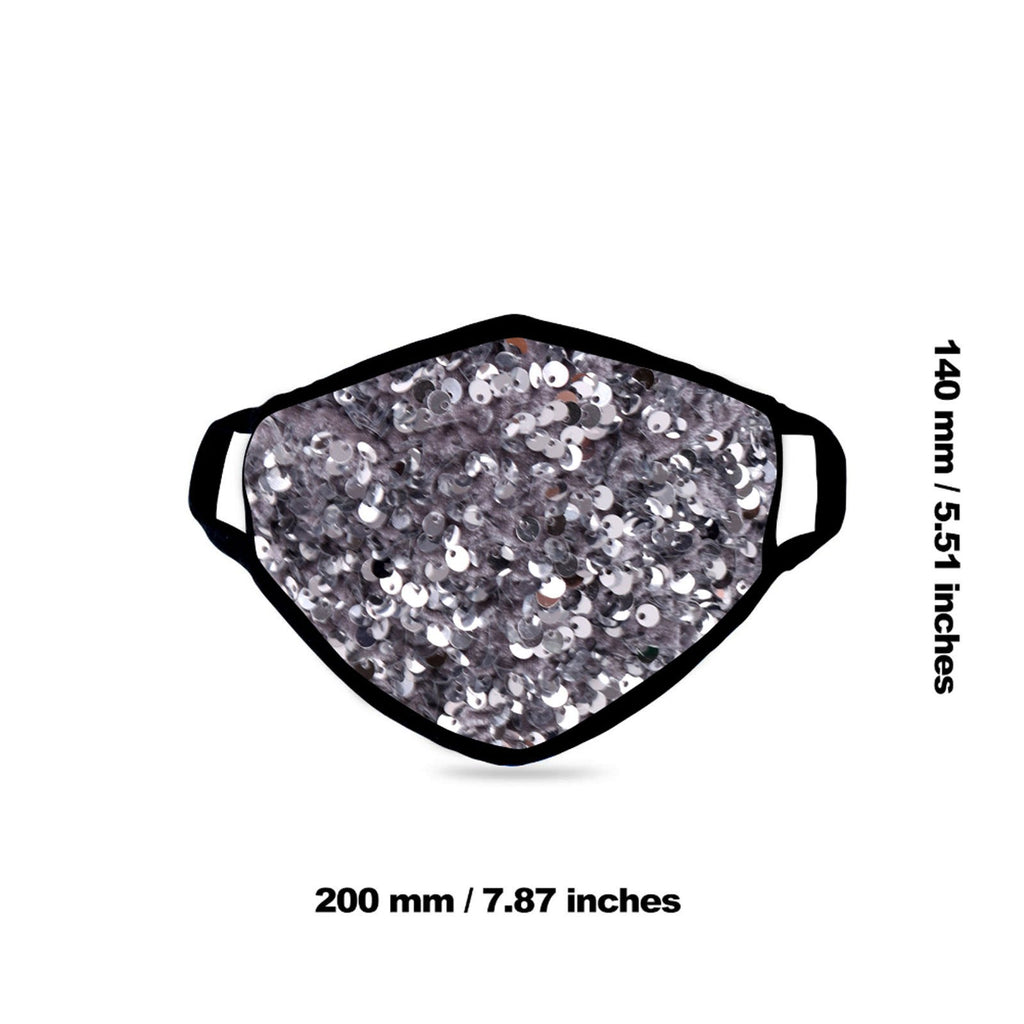 FCM-B108  American Bling Sequins Bling Pattern Print Fabric Mask Double Layer 1Pcs Set