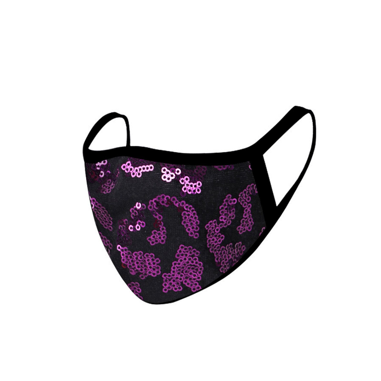 FCM-B109  American Bling Sequins Bling Fabric Mask Double Layer 1Pcs Set