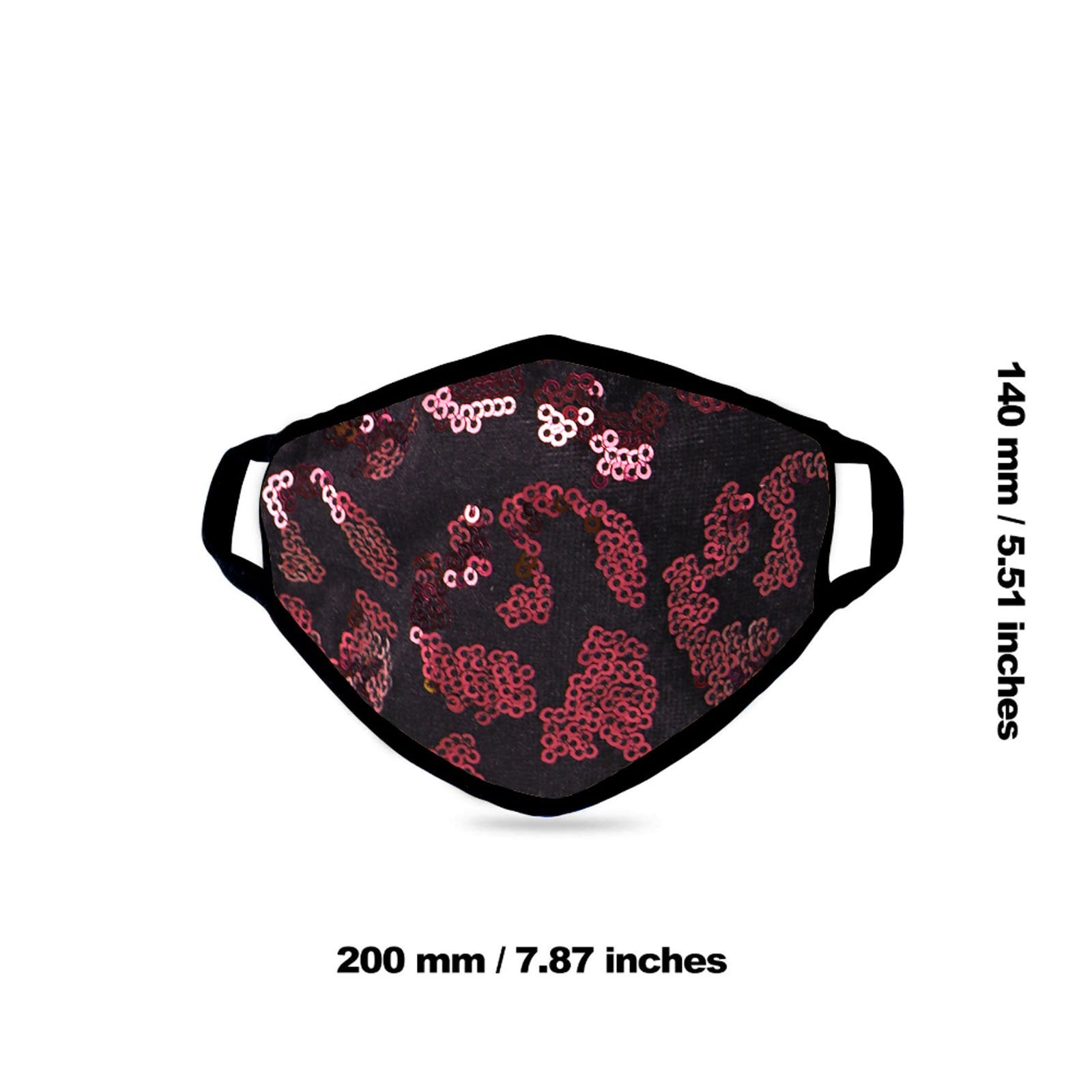 FCM-B109  American Bling Sequins Bling Fabric Mask Double Layer 1Pcs Set