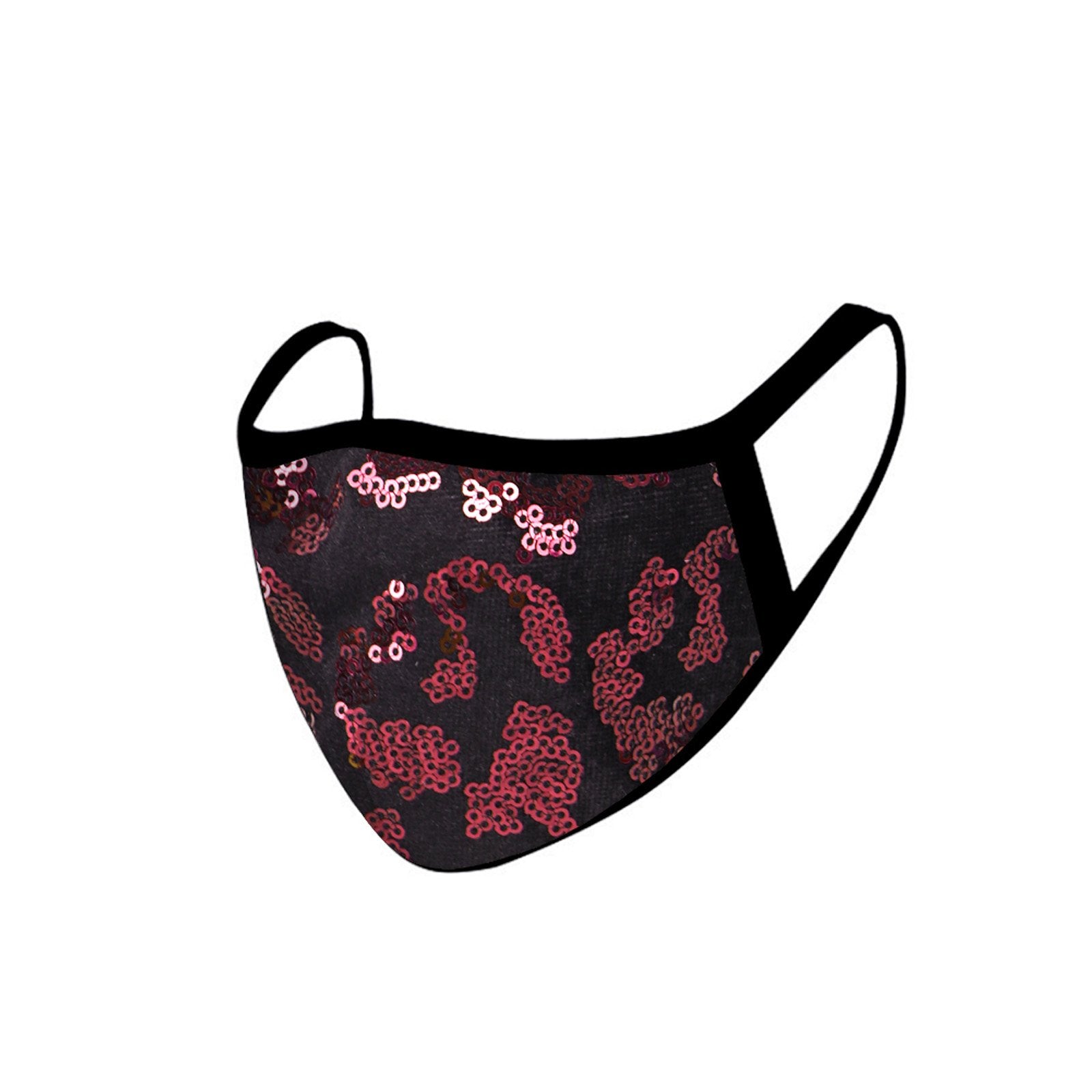 FCM-B109  American Bling Sequins Bling Fabric Mask Double Layer 1Pcs Set