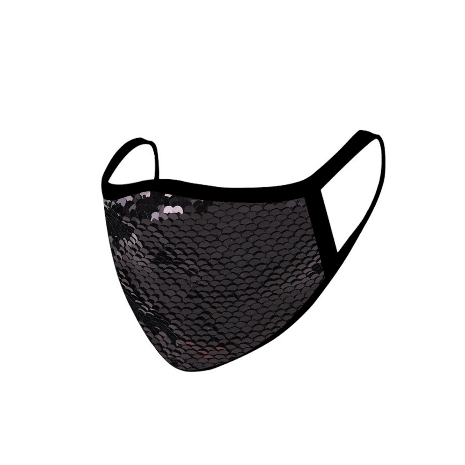 FCM-B110  American Bling Sequins Bling Fabric Mask Double Layer 1Pcs Set