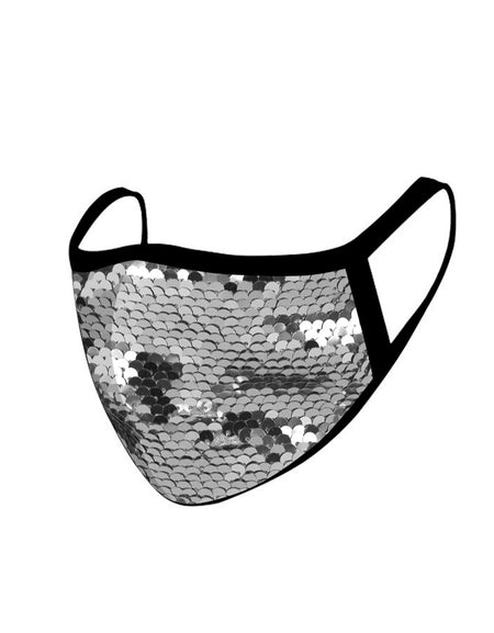FCM-B110  American Bling Sequins Bling Fabric Mask Double Layer 1Pcs Set