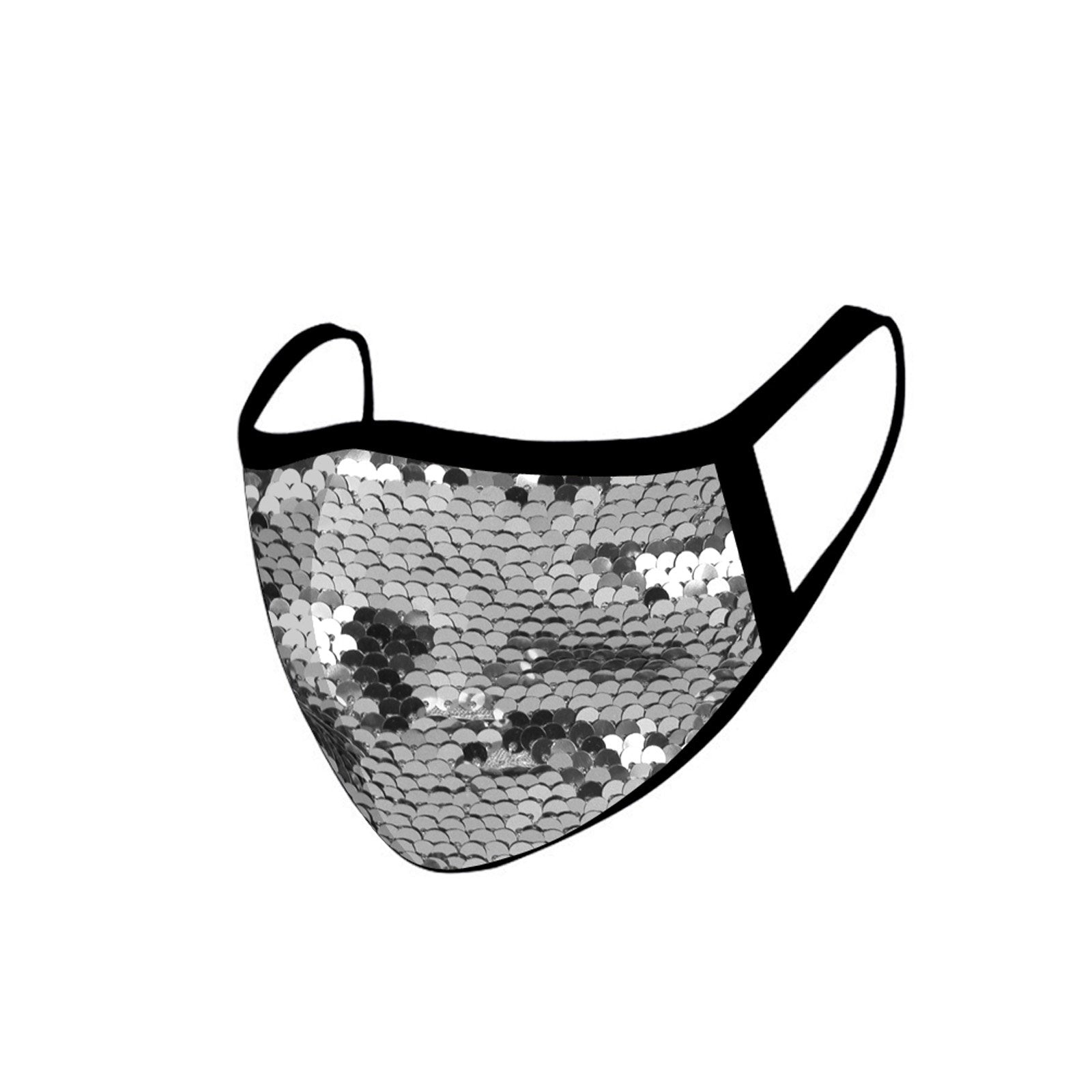 FCM-B110  American Bling Sequins Bling Fabric Mask Double Layer 1Pcs Set