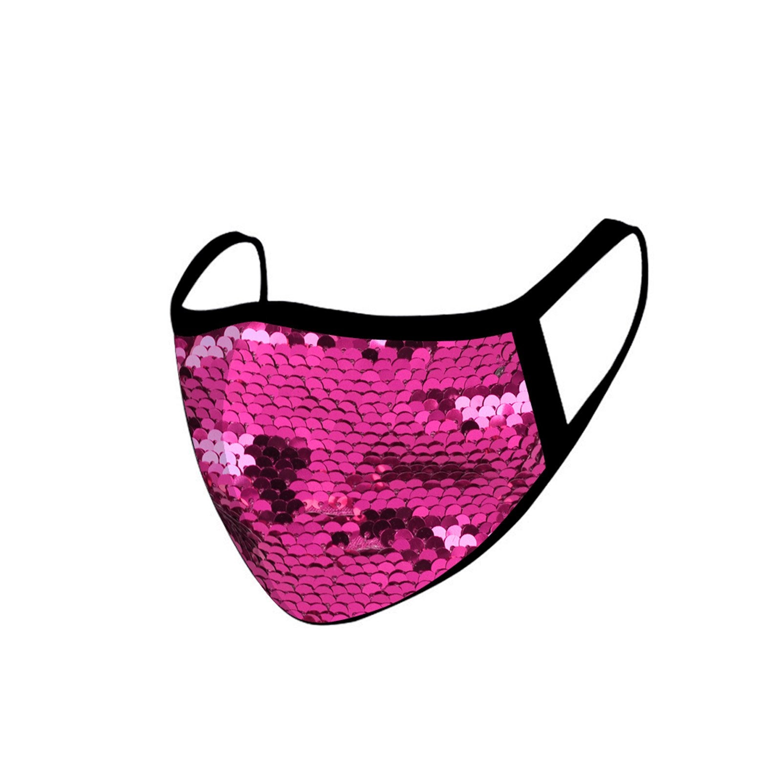 FCM-B110  American Bling Sequins Bling Fabric Mask Double Layer 1Pcs Set