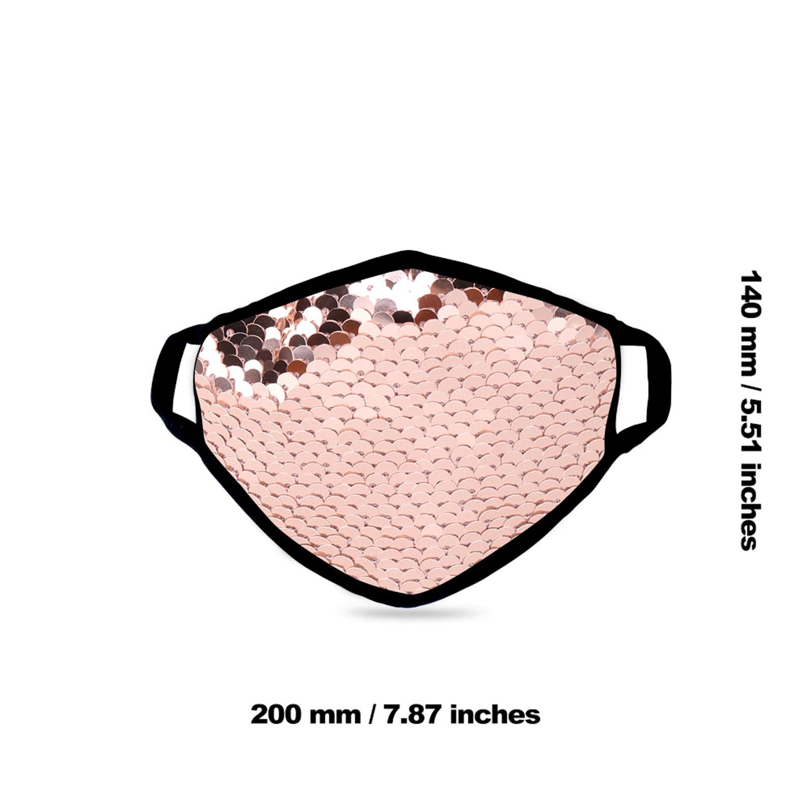 FCM-B110  American Bling Sequins Bling Fabric Mask Double Layer 1Pcs Set