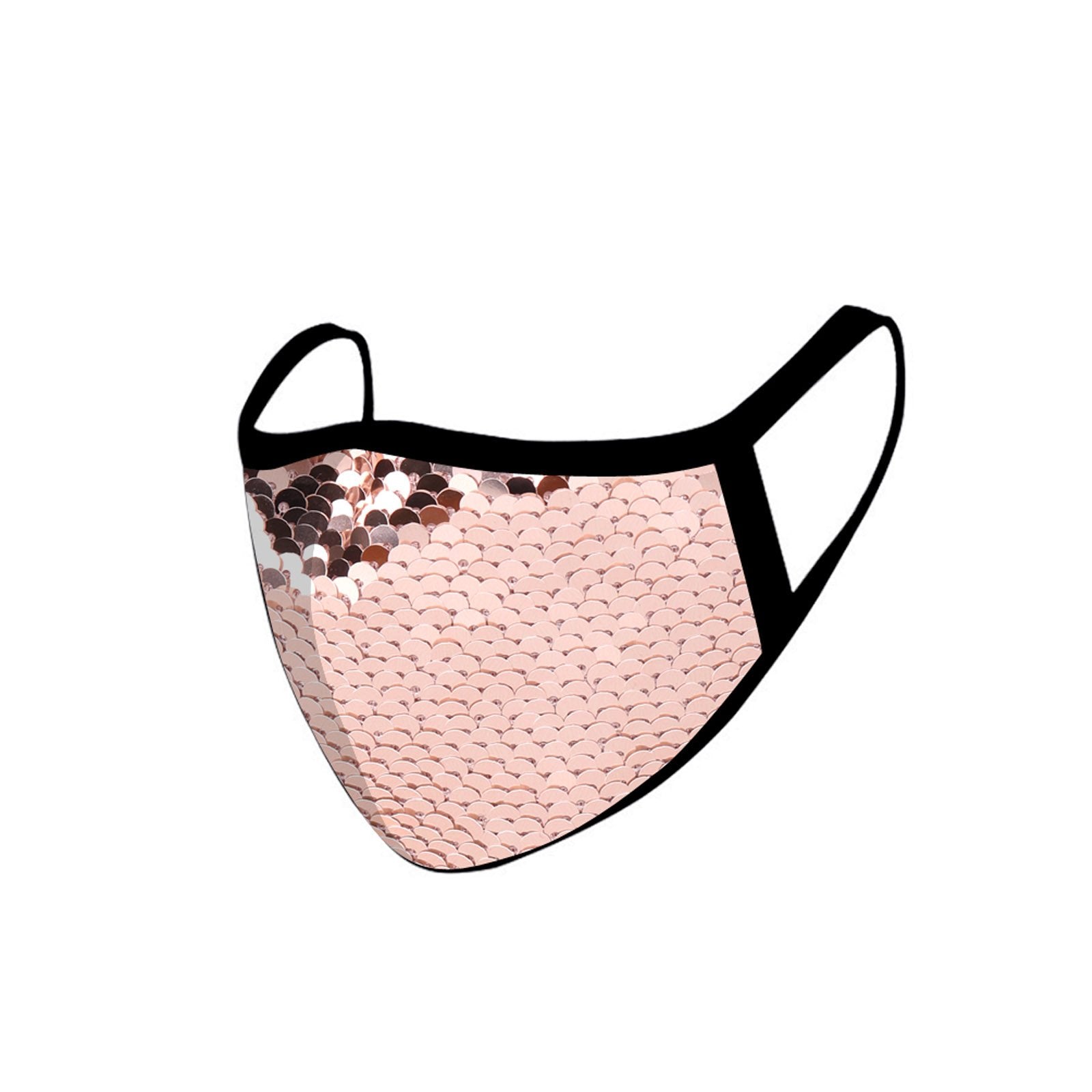 FCM-B110  American Bling Sequins Bling Fabric Mask Double Layer 1Pcs Set