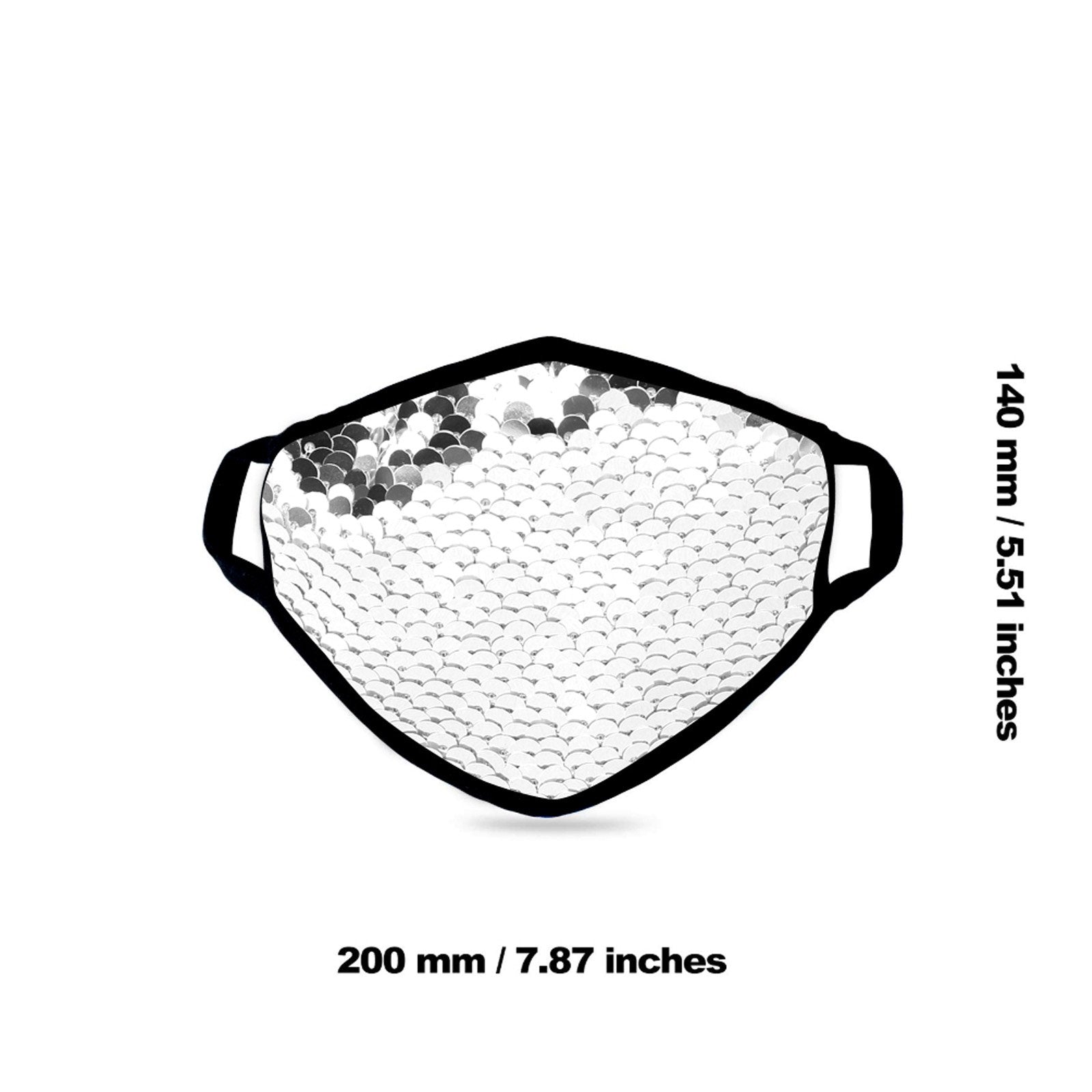 FCM-B110  American Bling Sequins Bling Fabric Mask Double Layer 1Pcs Set