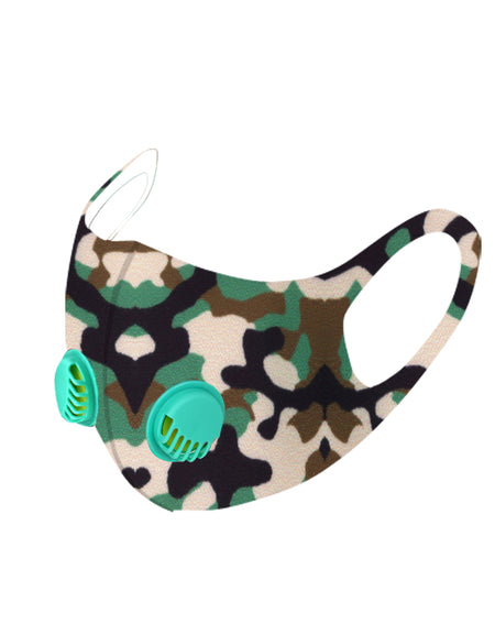 500Pcs Dust Mask with Double Filters, Fashion Washable Cloth Face Mask Reusable, Green camo print