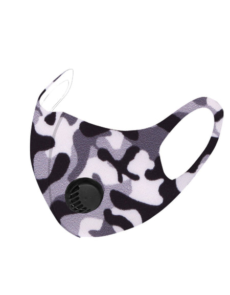Black Camo Single Breathing Valve Single Ply Face Mask