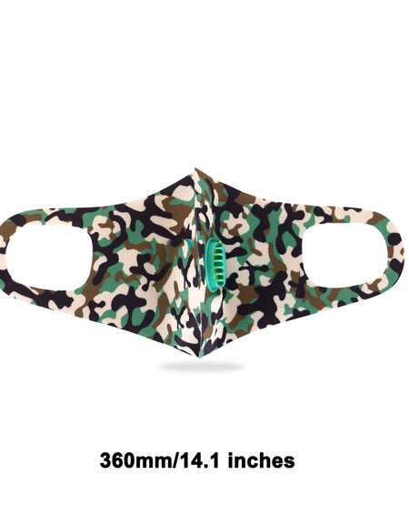 Dust Mask with Filter, Fashion Washable Cloth Face Mask Reusable, Green camo print
