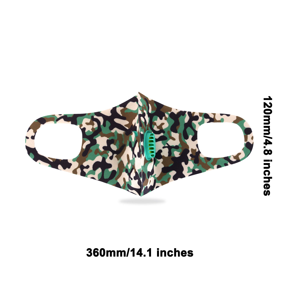 Dust Mask with Filter, Fashion Washable Cloth Face Mask Reusable, Green camo print