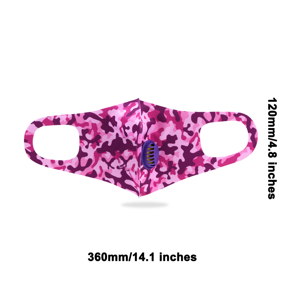 Dust Mask with Filter, Fashion Washable Cloth Face Mask Reusable, Purple camo print