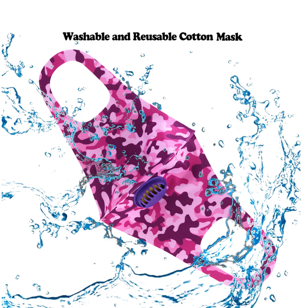 700Pcs Dust Mask with Double Filters, Fashion Washable Cloth Face Mask Reusable, Purple camo print