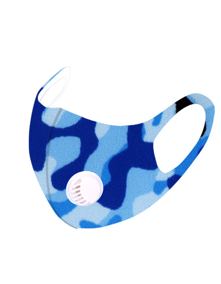 Dust Mask with Filter, Fashion Washable Cloth Face Mask Reusable, Blue camo print