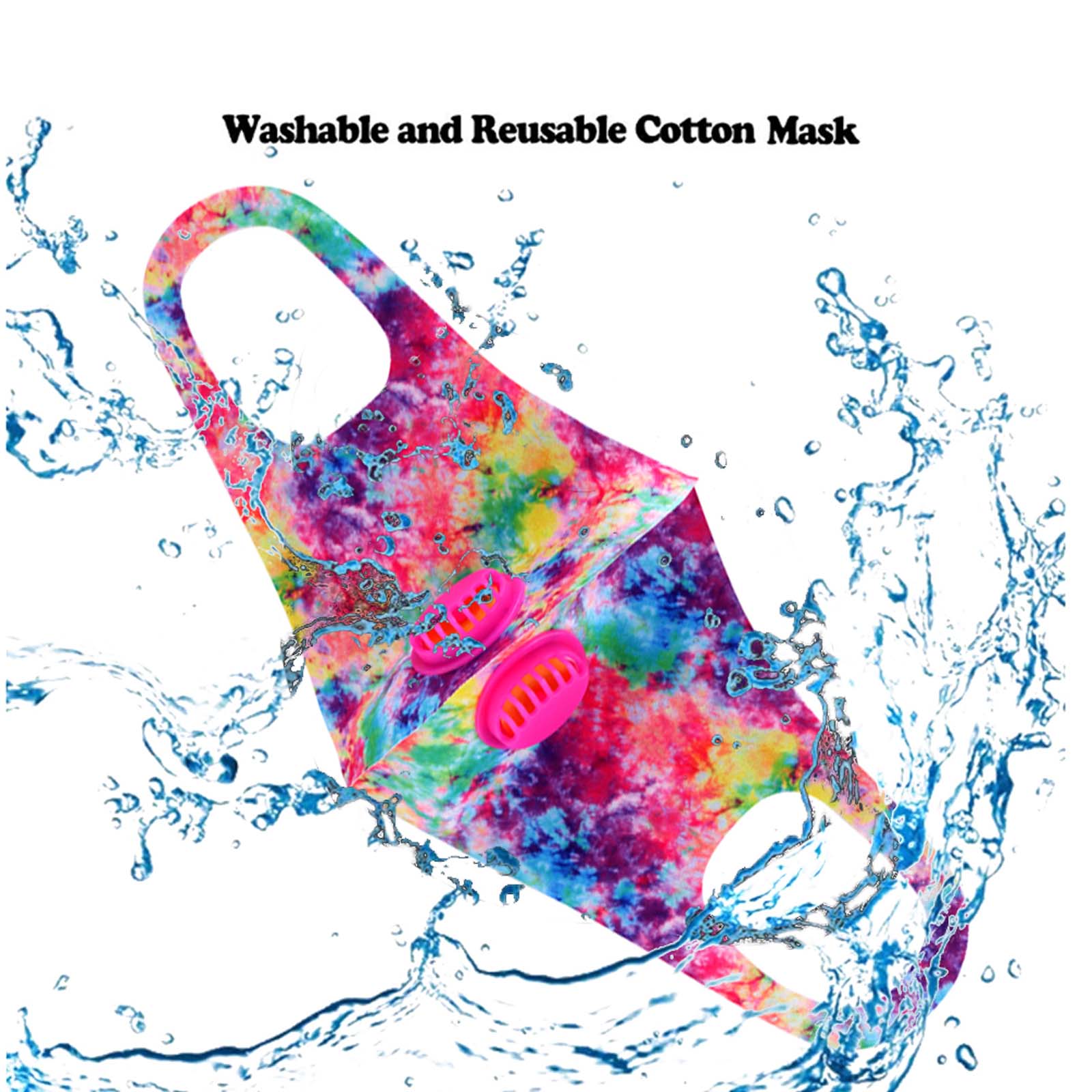 FM-7003DR Multi Color Print Double Breathing Valve Single Ply Face Mask