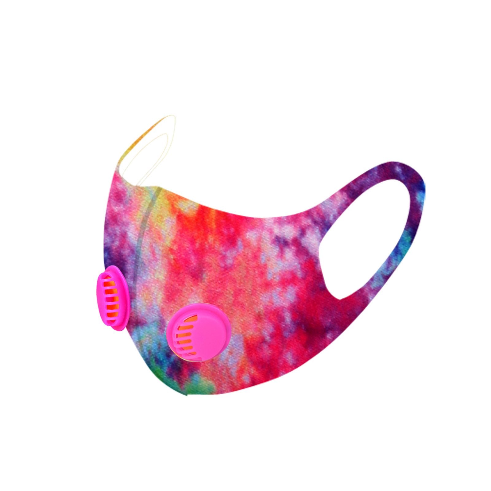 FM-7003DR Multi Color Print Double Breathing Valve Single Ply Face Mask