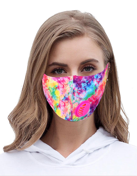 FM-7003R Multi Color Print Single Breathing Valve Single Ply Face Mask