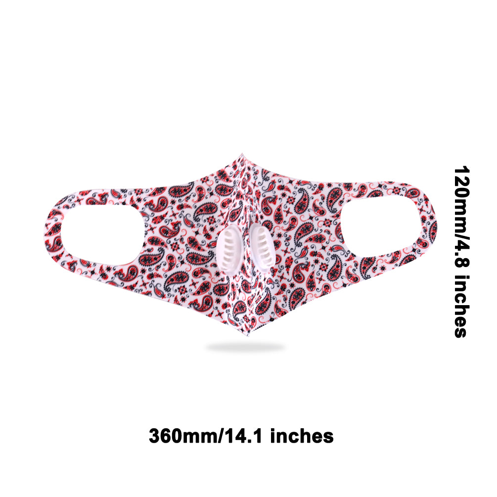 500Pcs White Paisley Print Double Breathing Valve Single Ply Face Mask