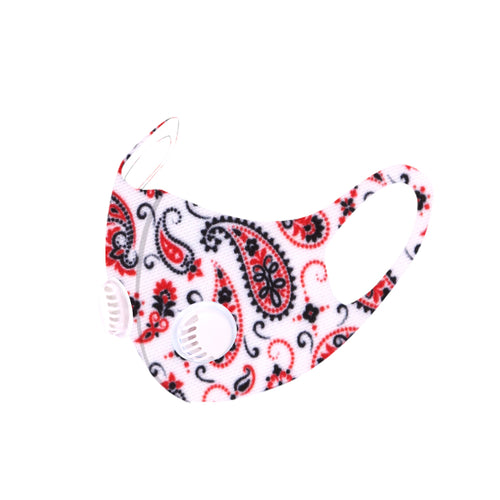 500Pcs White Paisley Print Double Breathing Valve Single Ply Face Mask