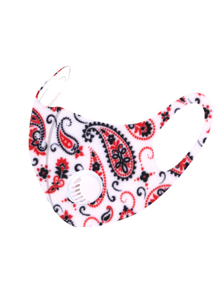 700Pcs White Paisley Print Single Breathing Valve Single Ply Face Mask