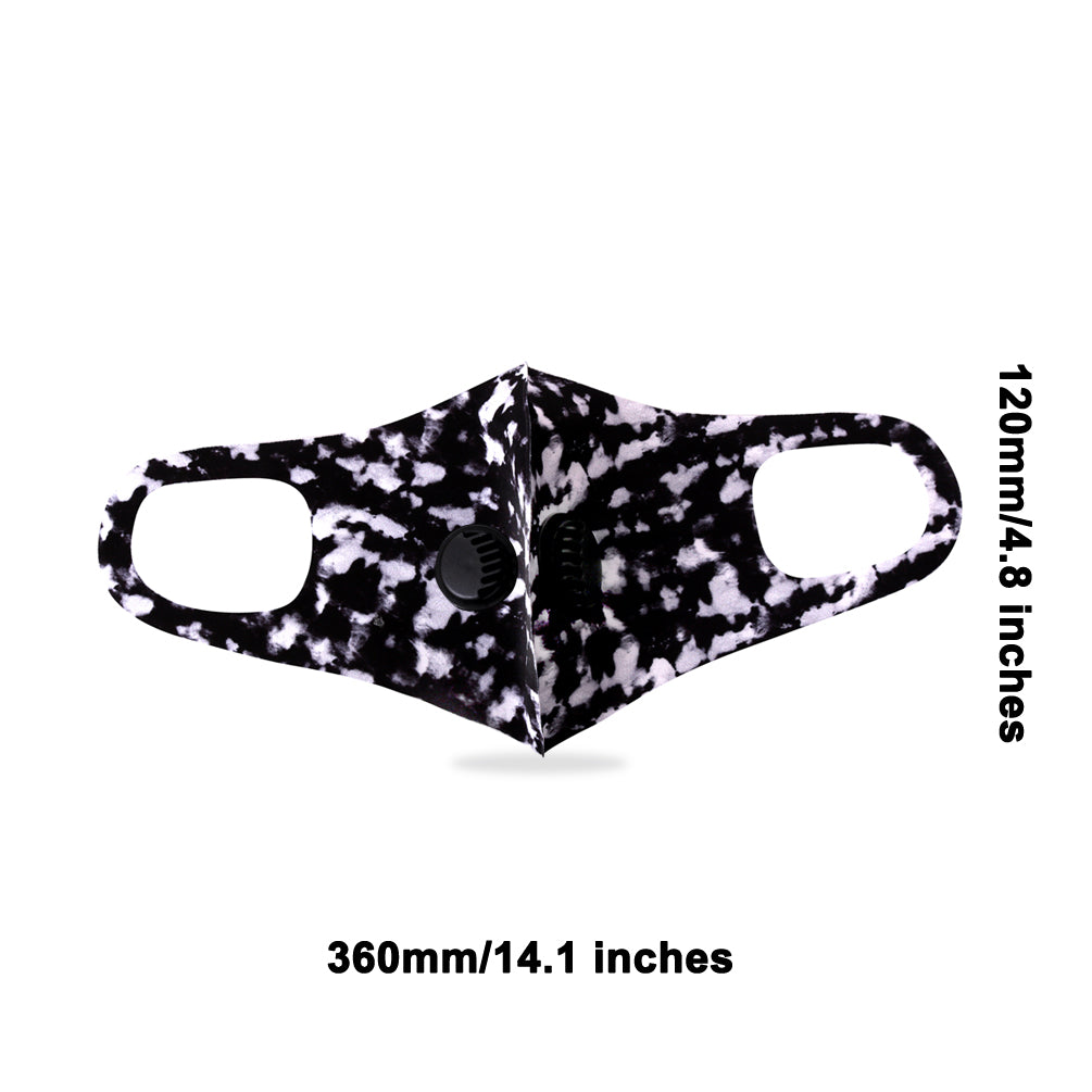 500Pcs Black Camo Print Double Breathing Valve Single Ply Face Mask
