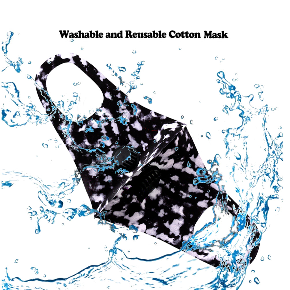 500Pcs Black Camo Print Double Breathing Valve Single Ply Face Mask