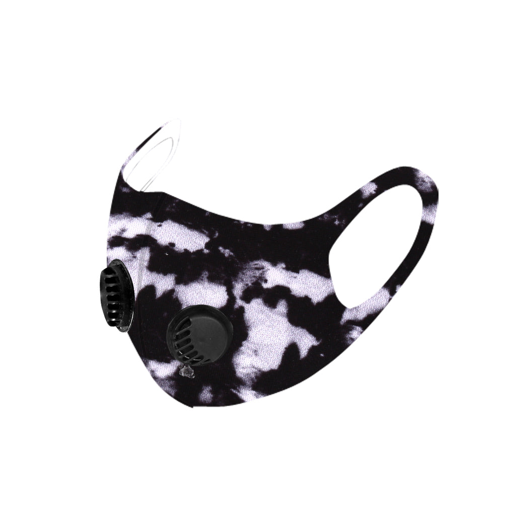 500Pcs Black Camo Print Double Breathing Valve Single Ply Face Mask