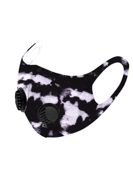 Black Camo Print Double Breathing Valve Single Ply Face Mask