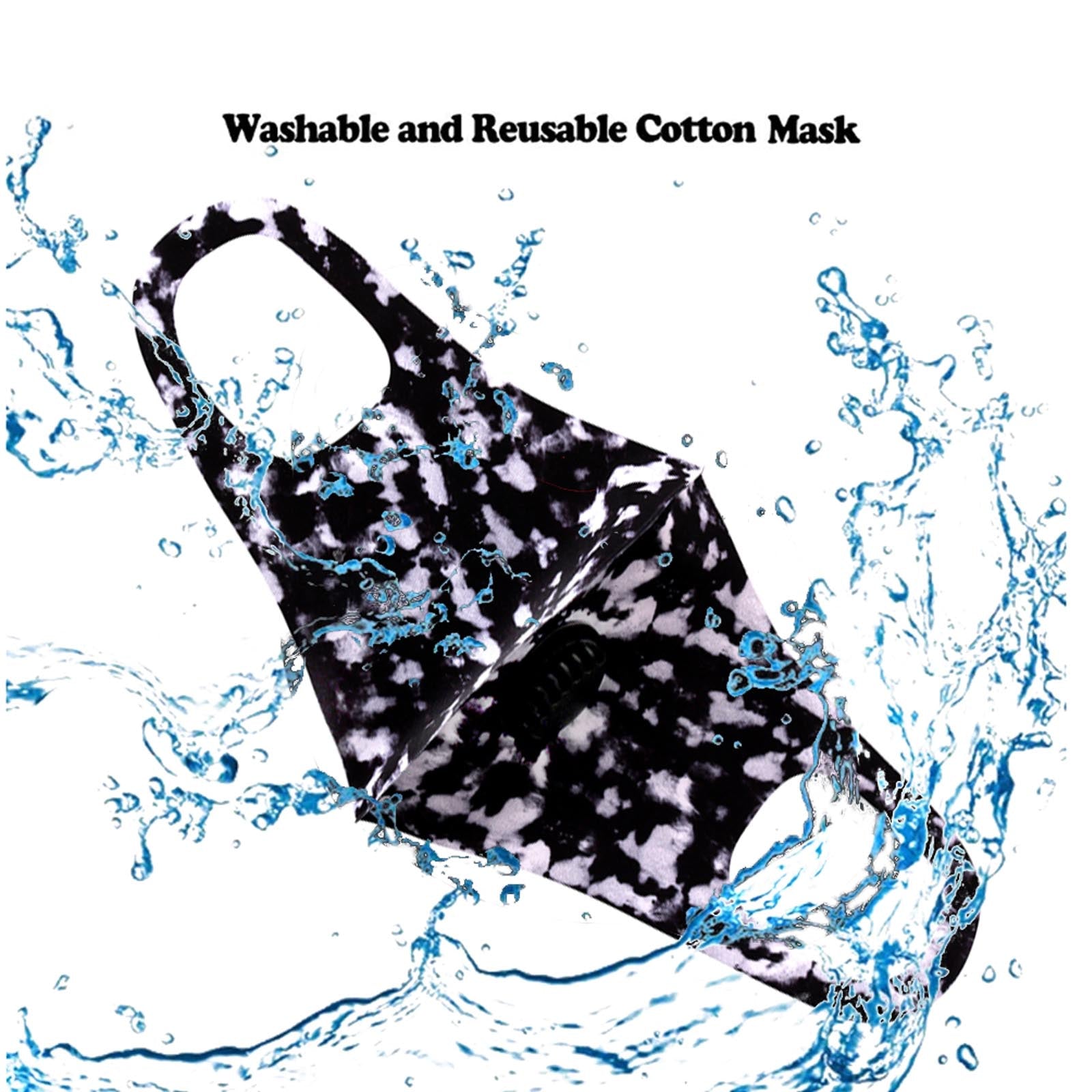 Black Camo Print Single Breathing Valve Single Ply Face Mask