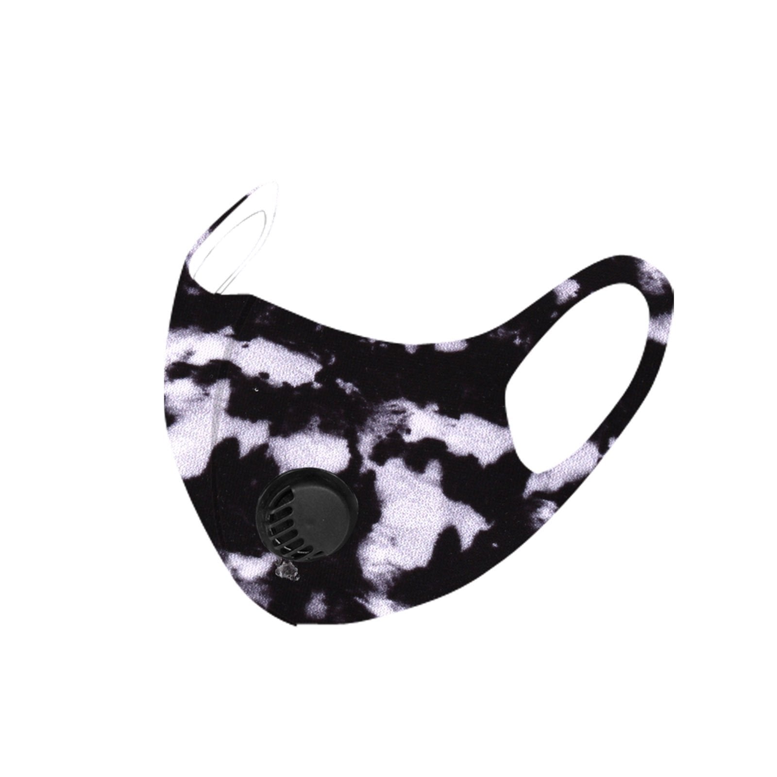 Black Camo Print Single Breathing Valve Single Ply Face Mask