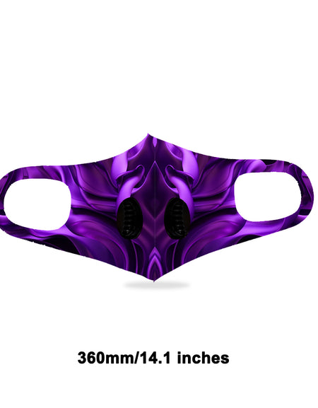 Dust Mask with Double Filters, Fashion Washable Cloth Face Mask Reusable, Purple flower print
