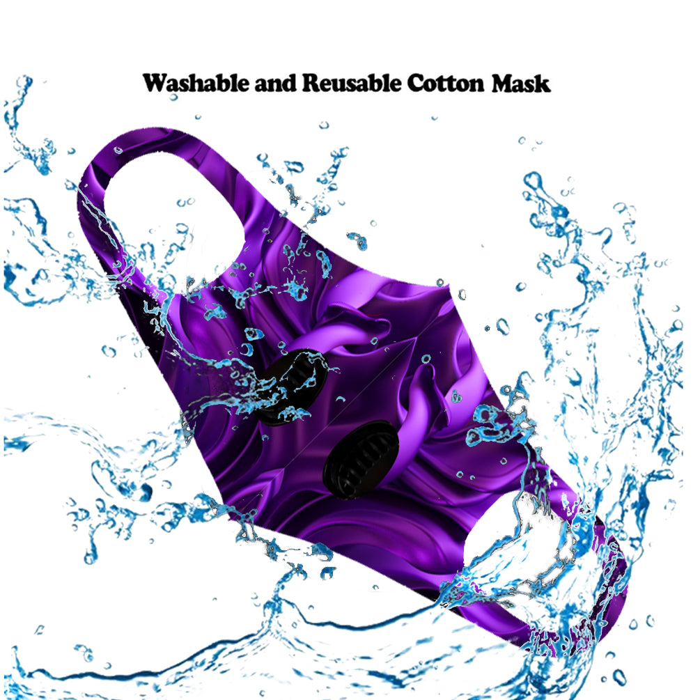500Pcs Dust Mask with Double Filters, Fashion Washable Cloth Face Mask Reusable, Purple flower print