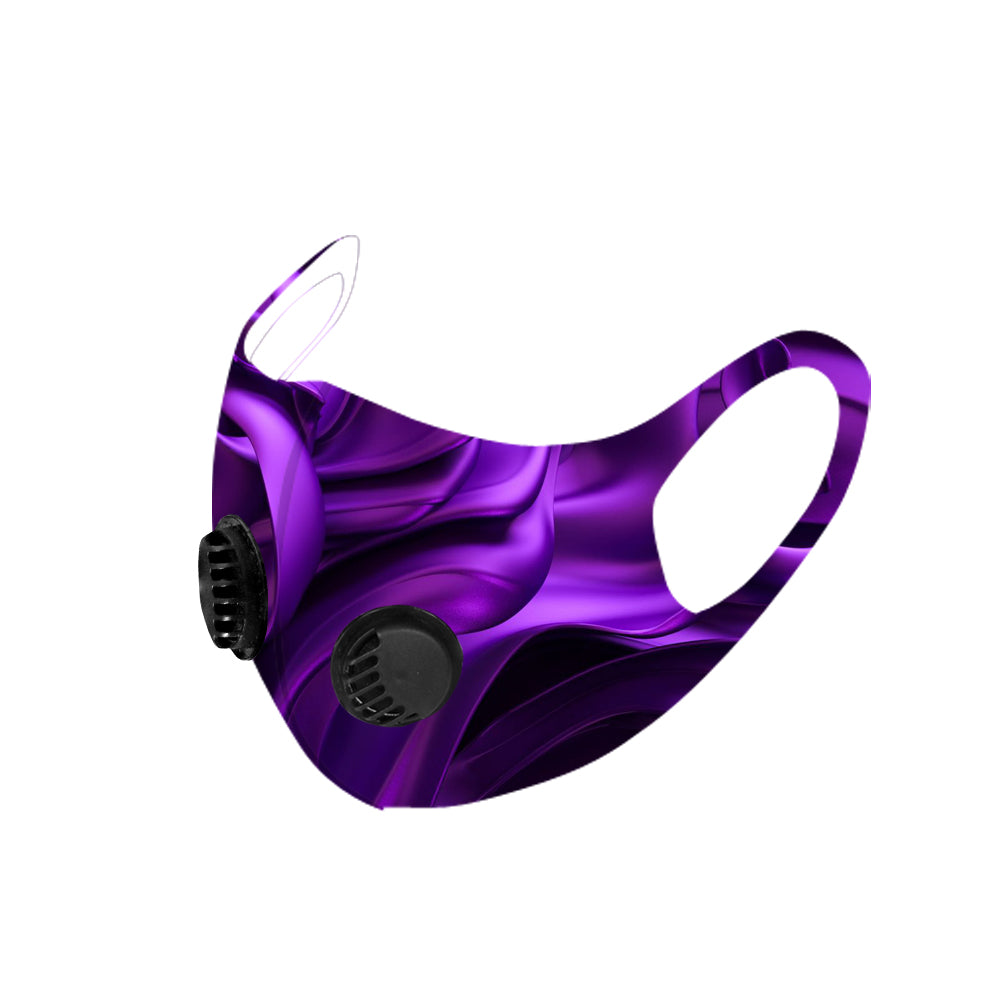 500Pcs Dust Mask with Double Filters, Fashion Washable Cloth Face Mask Reusable, Purple flower print