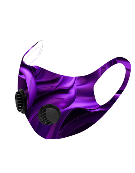 Dust Mask with Double Filters, Fashion Washable Cloth Face Mask Reusable, Purple flower print