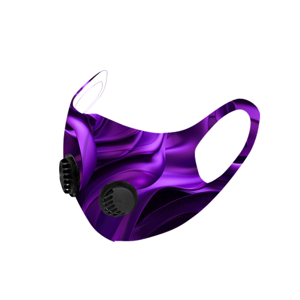 Dust Mask with Double Filters, Fashion Washable Cloth Face Mask Reusable, Purple flower print