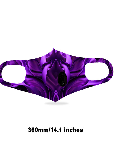 Dust Mask with Filter, Fashion Washable Cloth Face Mask Reusable, Purple flower print