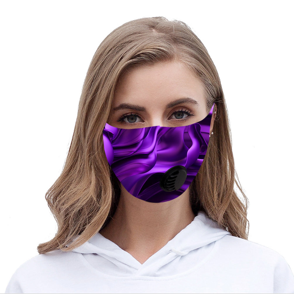 700Pcs Dust Mask with Filter, Fashion Washable Cloth Face Mask Reusable, Purple flower print