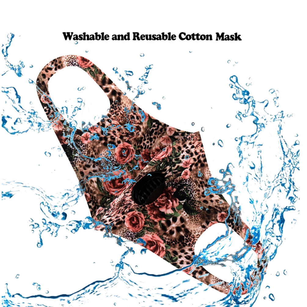 700Pcs Leopard Flower Print Single Breathing Valve Single Ply Face Mask